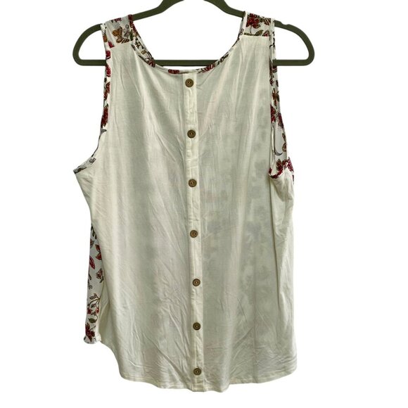 NWOT Fortune + Ivy Floral Crochet Button-Back Cream Tank Stitch Fix Size XL - Picture 3 of 12